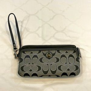 Grey Coach Wallet Wristlet